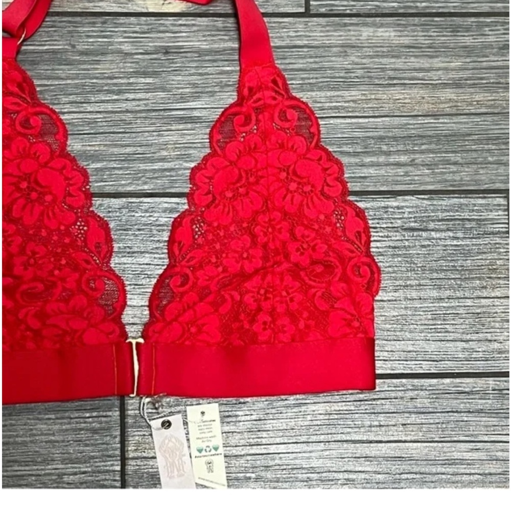NWT We Are HAH X Free People Groupie Bralette XS & S Small Siren Red Halter Bra - Picture 5 of 11